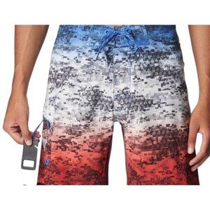 Columbia PFG Mens Shorts 42 Red White Blue Swim Trunks OffShore II Digi Camo